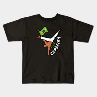 Capoeira brazilian sport silhouette Kids T-Shirt